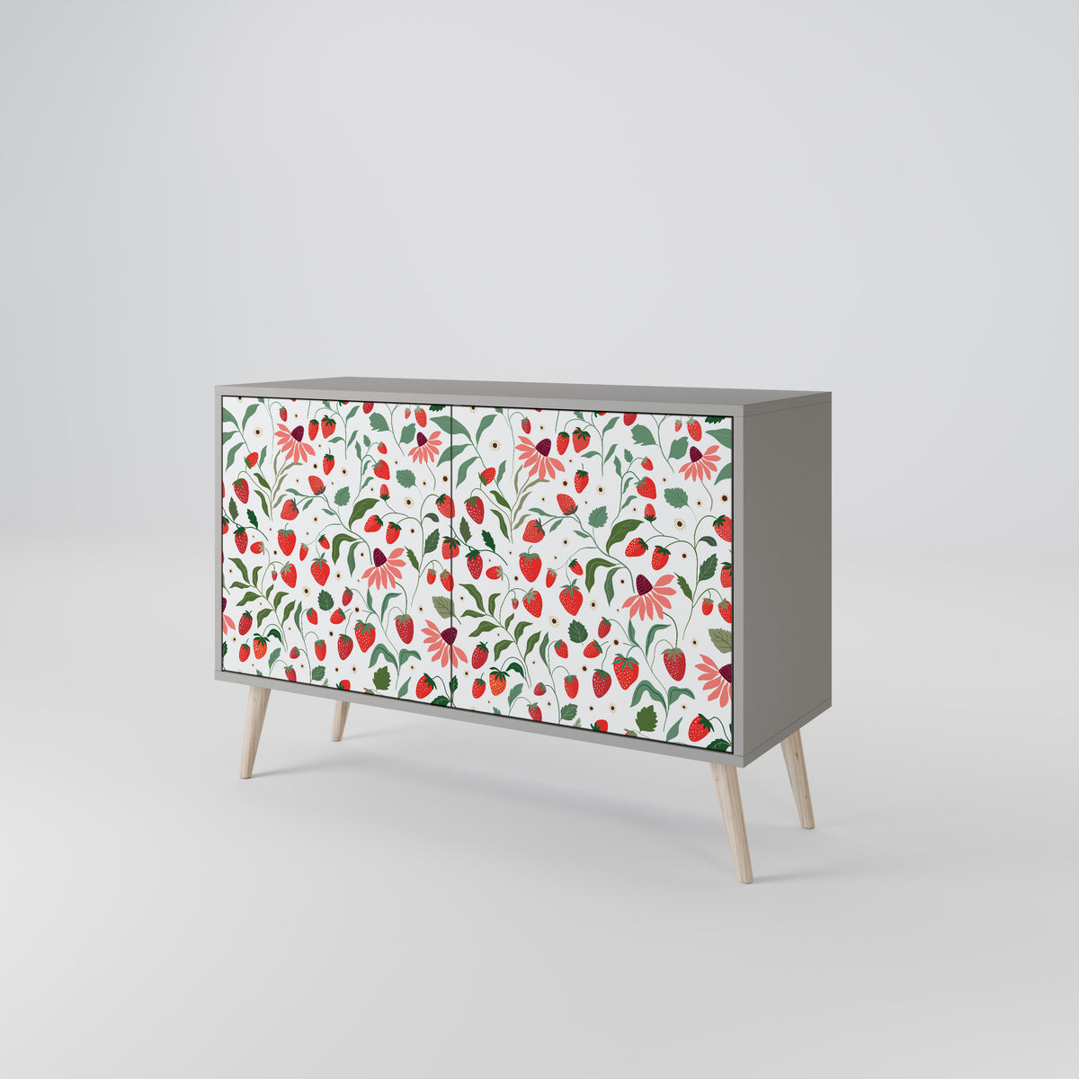 FLOWERS AND STRAWBERRIES Μπουφές 2-θυρών