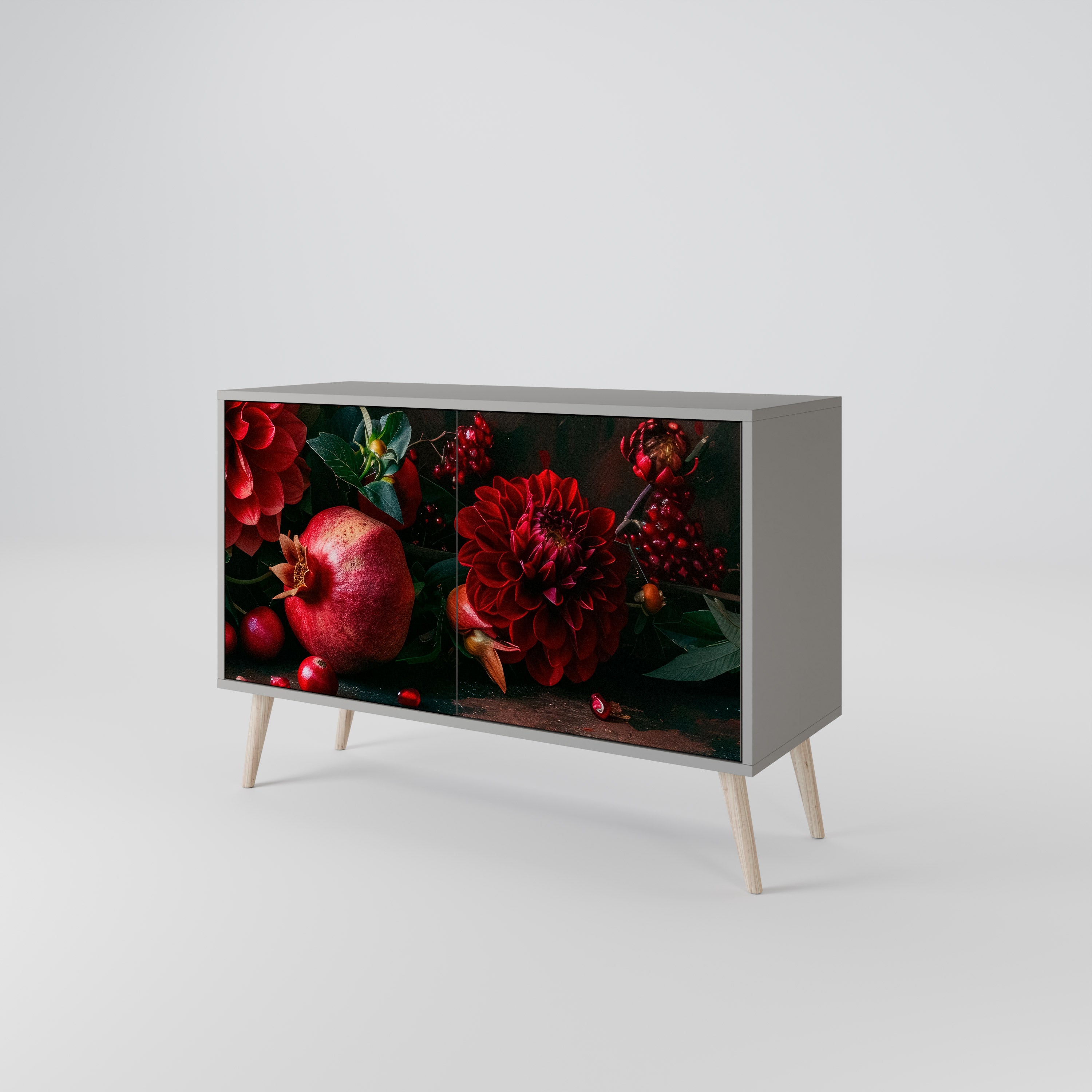 DAHLIAS AND POMEGRANATES 2-Door Sideboard