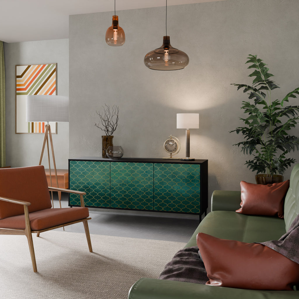 TESSELATED GREENERY Μπουφές 3-θυρών