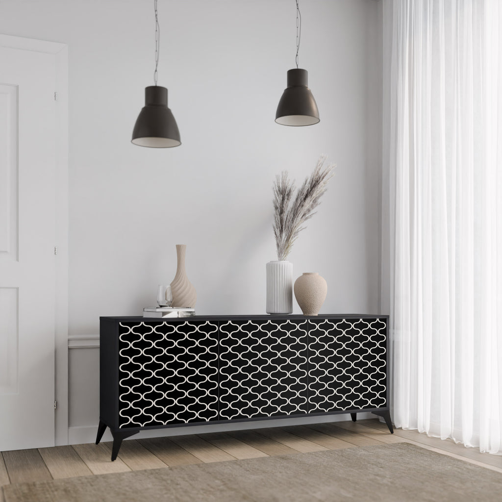 TESSELATED BLACKNESS 3-Door Sideboard
