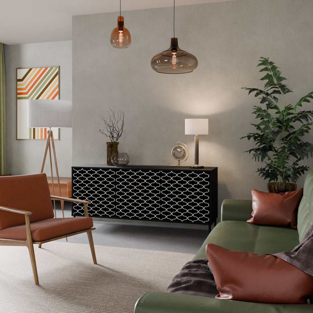 TESSELATED BLACKNESS 3-Door Sideboard