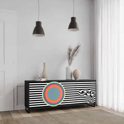 SPECTRA SHOWCASE Credenza a 3 ante in finitura nera