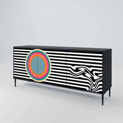 SPECTRA SHOWCASE Credenza a 3 ante in finitura nera