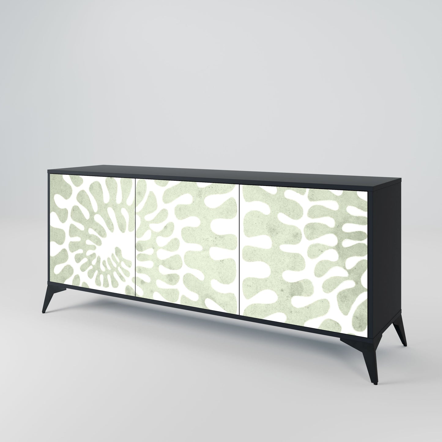 Credenza HELIX DANCE a 3 ante in finitura nera