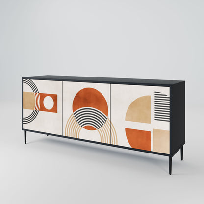 Credenza SPACE AROUND a 3 ante in finitura nera