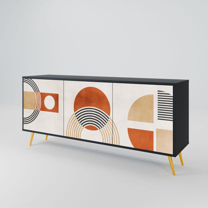 Credenza SPACE AROUND a 3 ante in finitura nera