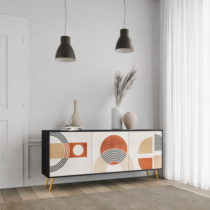 Credenza SPACE AROUND a 3 ante in finitura nera