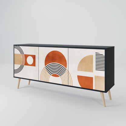 Credenza SPACE AROUND a 3 ante in finitura nera