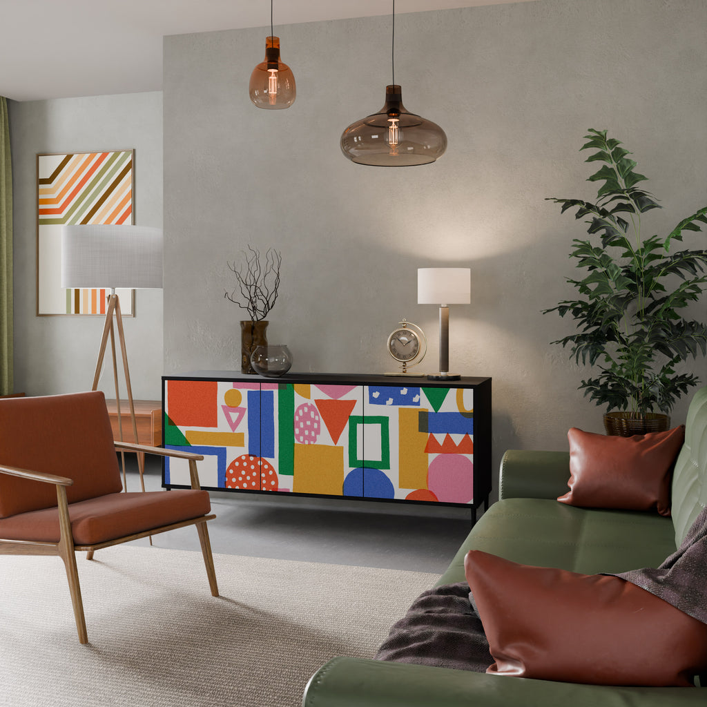 GEOMETRIC GLIMMER 3-Door Sideboard