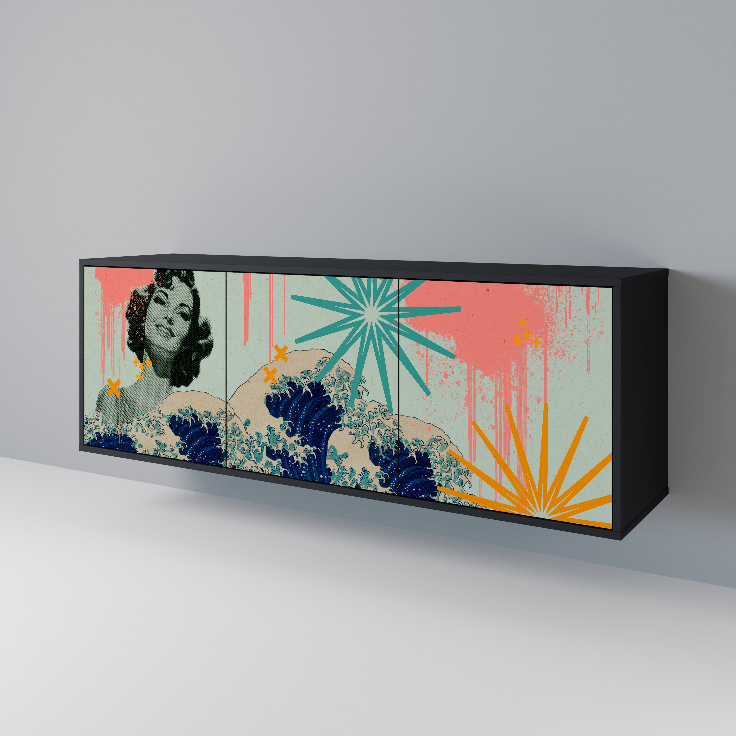 KANAGAWA BEAUTY 3-türiges Sideboard