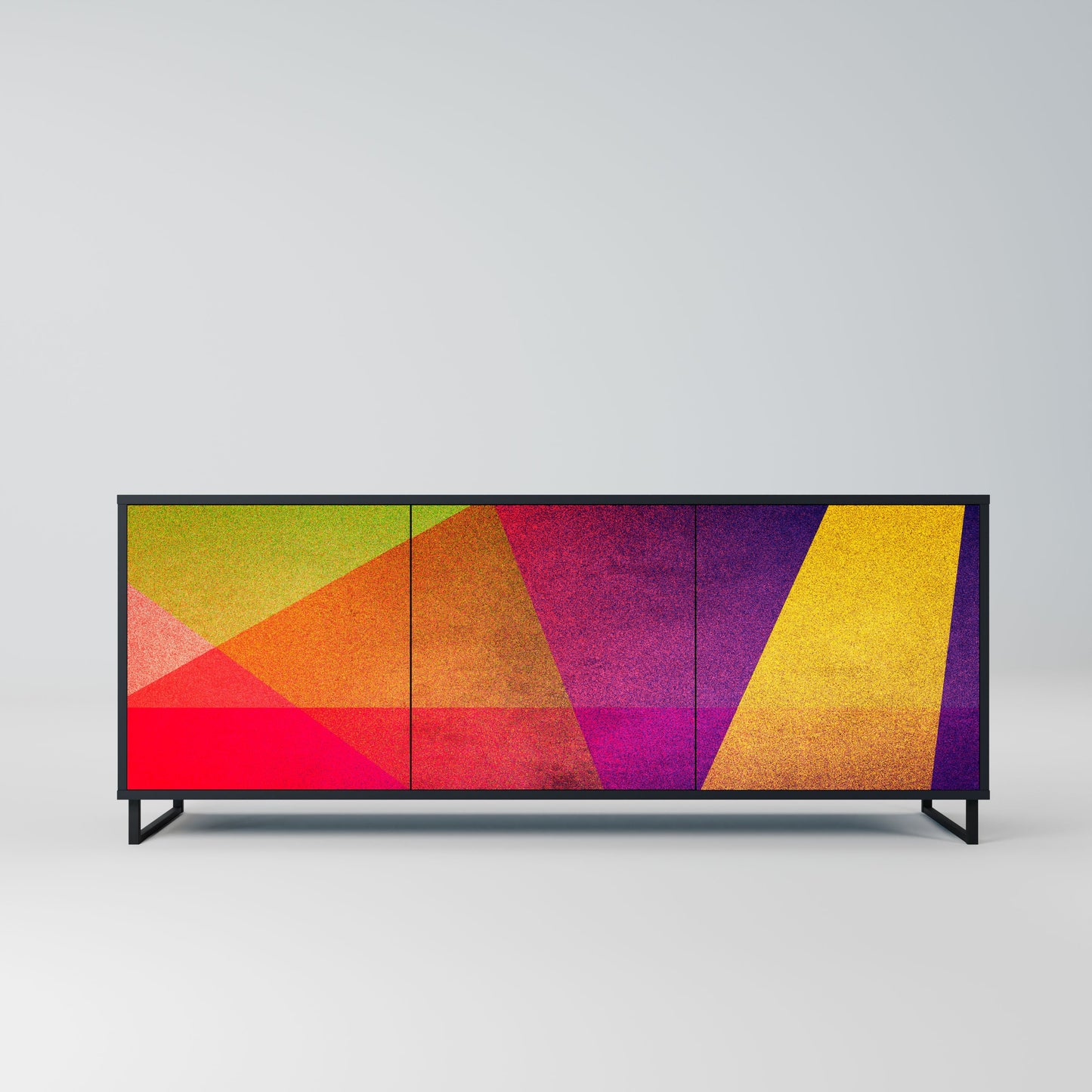 Credenza VIVID GEOMETRY a 3 ante in finitura nera