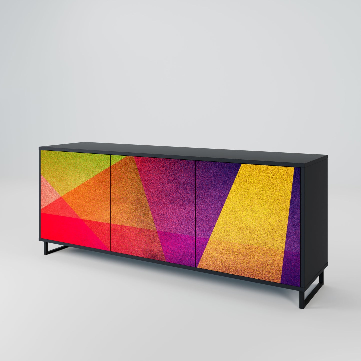 Credenza VIVID GEOMETRY a 3 ante in finitura nera