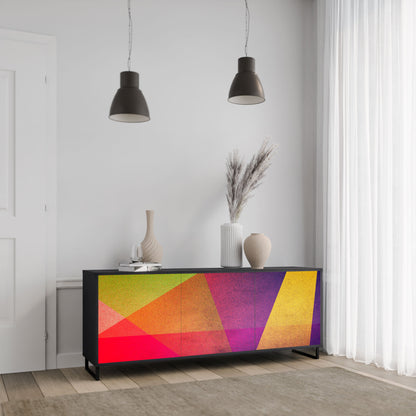 Credenza VIVID GEOMETRY a 3 ante in finitura nera