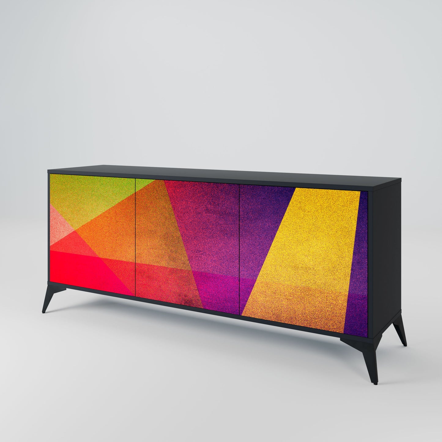 Credenza VIVID GEOMETRY a 3 ante in finitura nera