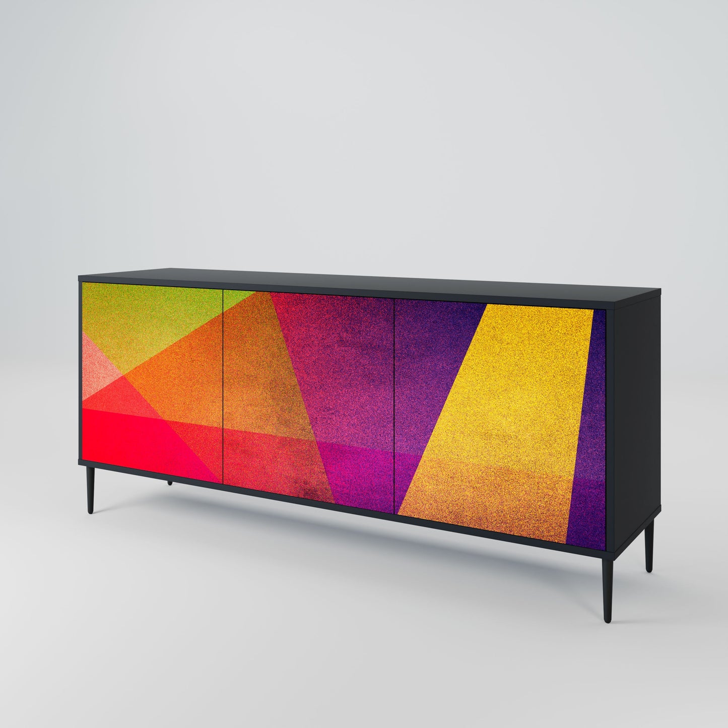 Credenza VIVID GEOMETRY a 3 ante in finitura nera