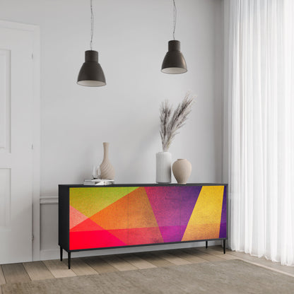 Credenza VIVID GEOMETRY a 3 ante in finitura nera