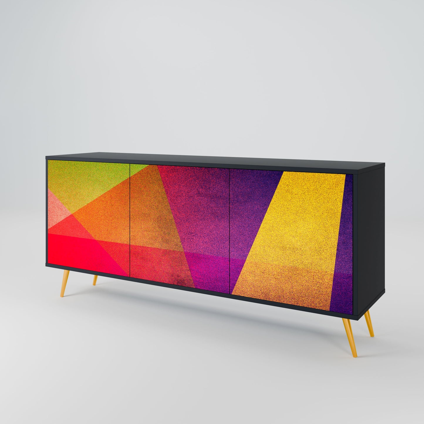 Credenza VIVID GEOMETRY a 3 ante in finitura nera