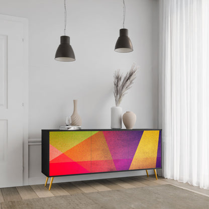 Credenza VIVID GEOMETRY a 3 ante in finitura nera