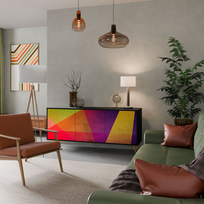 Credenza VIVID GEOMETRY a 3 ante in finitura nera