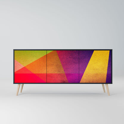 Credenza VIVID GEOMETRY a 3 ante in finitura nera