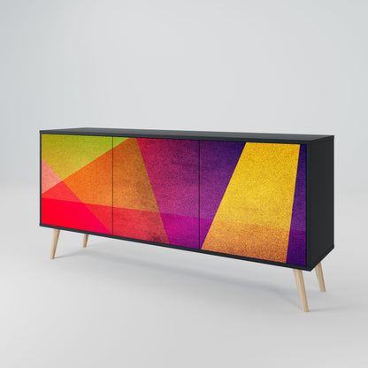 Credenza VIVID GEOMETRY a 3 ante in finitura nera