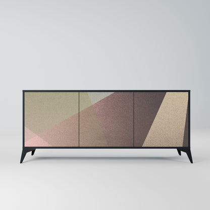 Credenza BEIGE GEOMETRY a 3 ante in finitura nera