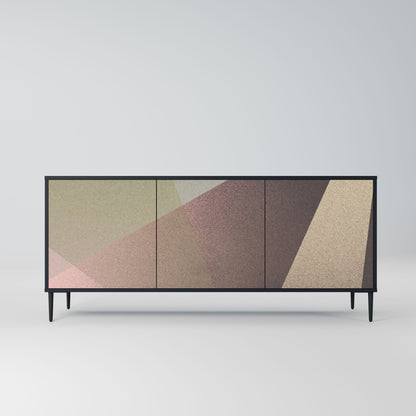 Credenza BEIGE GEOMETRY a 3 ante in finitura nera