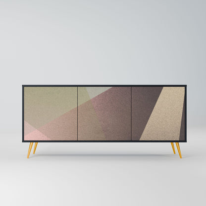 Credenza BEIGE GEOMETRY a 3 ante in finitura nera