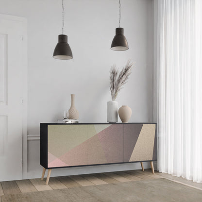 Credenza BEIGE GEOMETRY a 3 ante in finitura nera