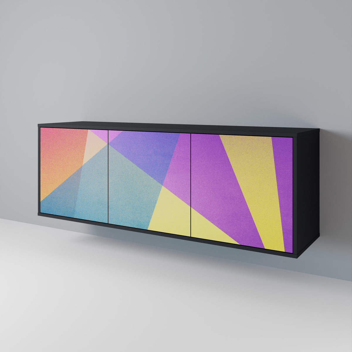 BRIGHT GEOMETRY Skänk med tre dörrar