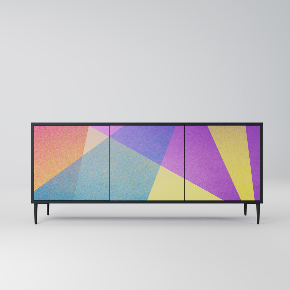 BRIGHT GEOMETRY Skänk med tre dörrar