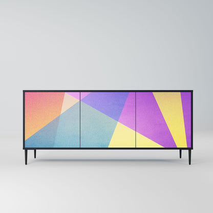 Credenza a 3 ante BRIGHT GEOMETRY in finitura nera