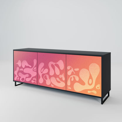 Credenza IRREGULAR PINK a 3 ante in finitura nera