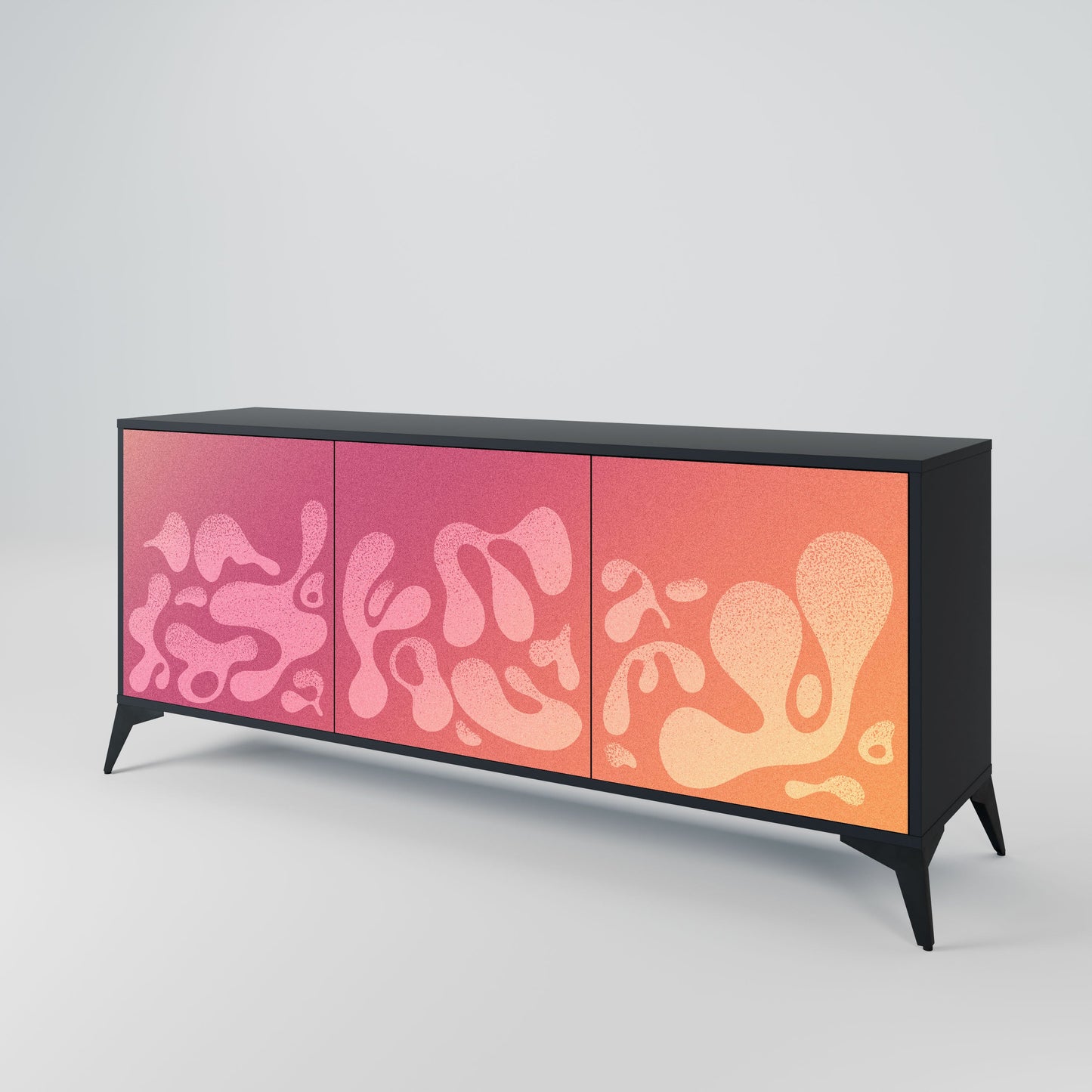 Credenza IRREGULAR PINK a 3 ante in finitura nera