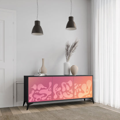 Credenza IRREGULAR PINK a 3 ante in finitura nera