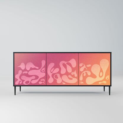 Credenza IRREGULAR PINK a 3 ante in finitura nera