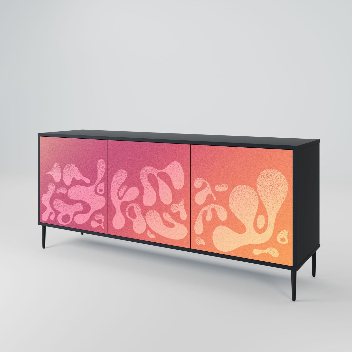 Credenza IRREGULAR PINK a 3 ante in finitura nera