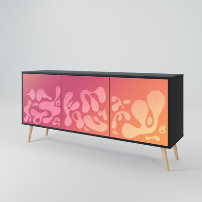 Credenza IRREGULAR PINK a 3 ante in finitura nera