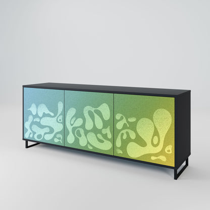 Credenza IRREGULAR BLUE a 3 ante in finitura nera