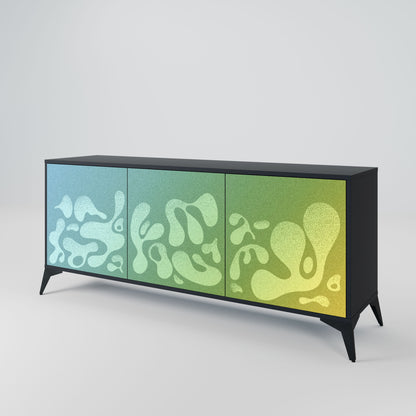 Credenza IRREGULAR BLUE a 3 ante in finitura nera