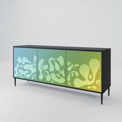 Credenza IRREGULAR BLUE a 3 ante in finitura nera