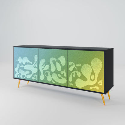 Credenza IRREGULAR BLUE a 3 ante in finitura nera