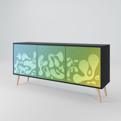 Credenza IRREGULAR BLUE a 3 ante in finitura nera