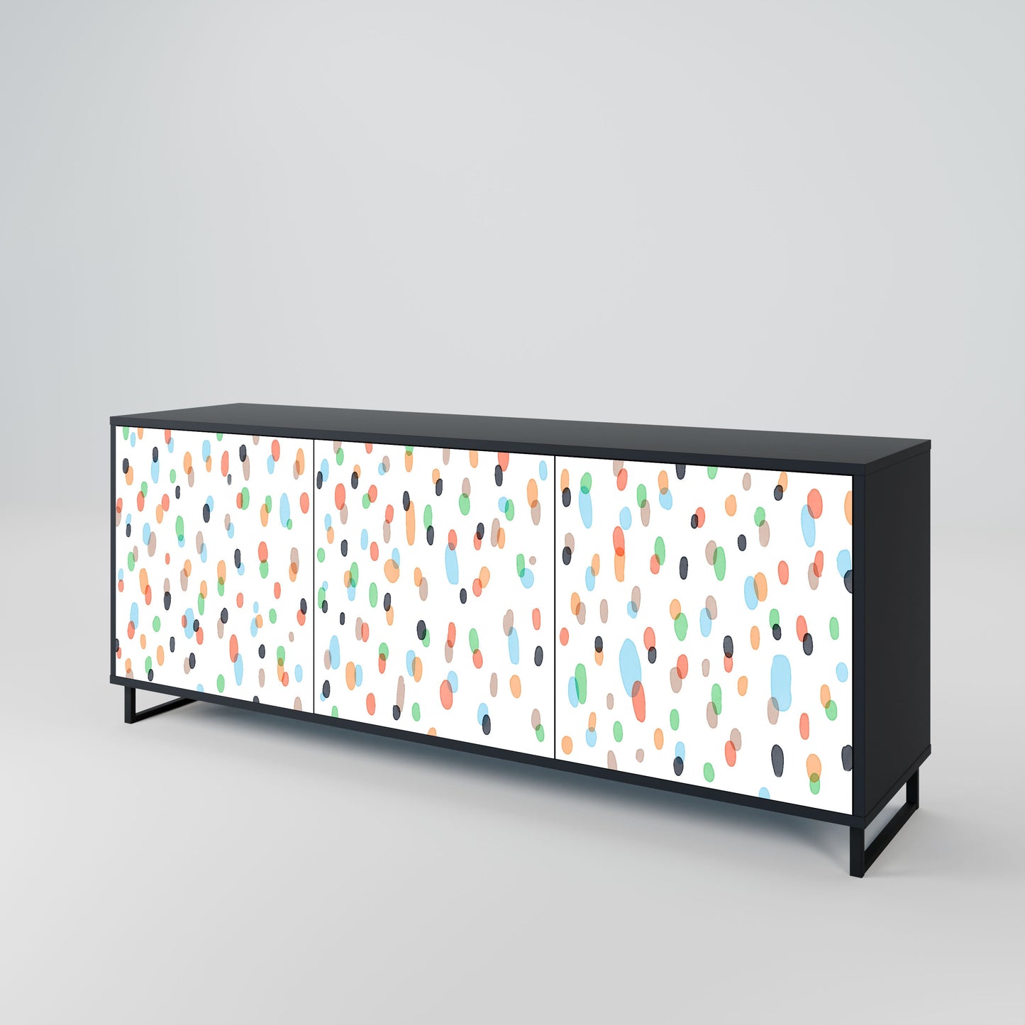 Credenza ENERGETIC SPOT a 3 ante in finitura nera