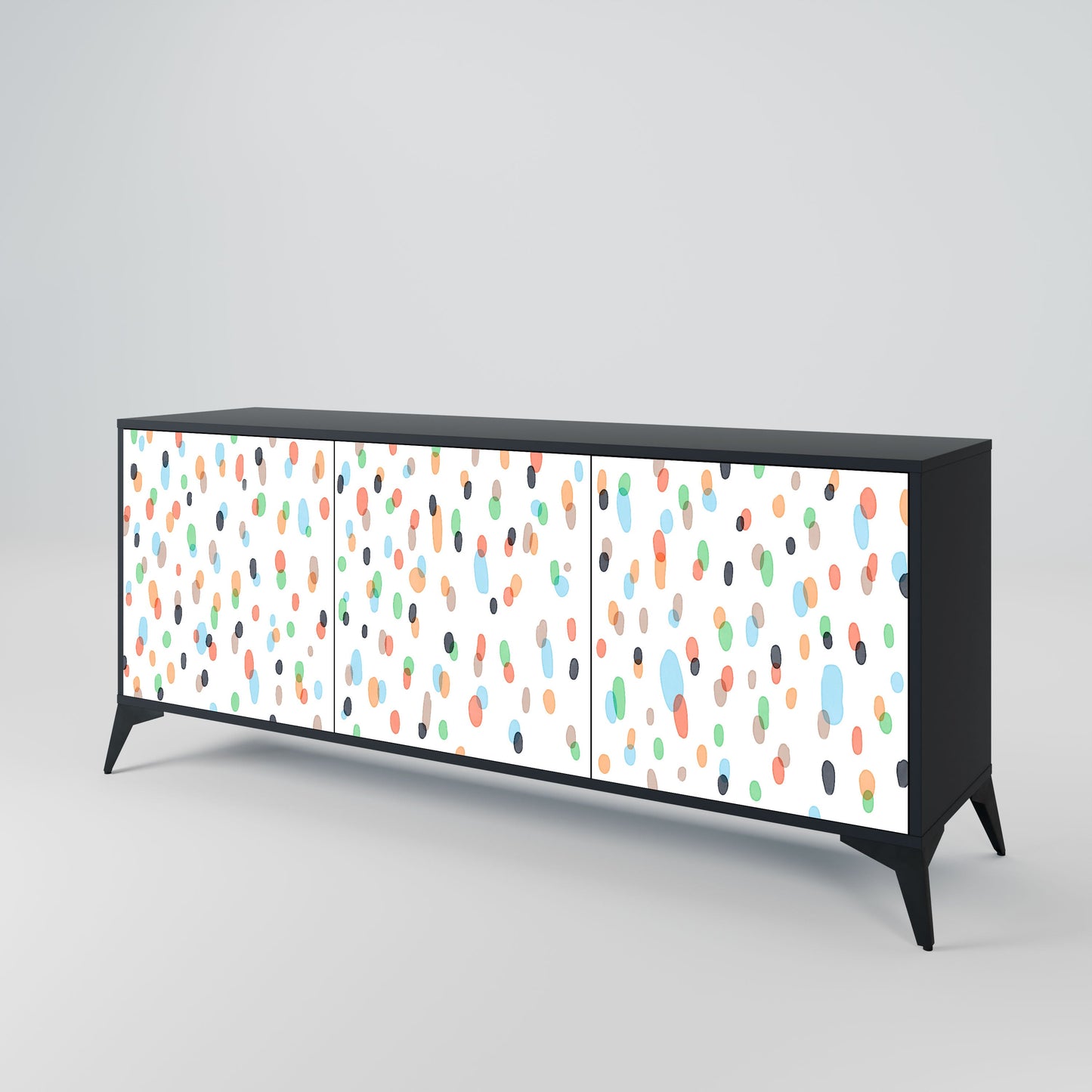 Credenza ENERGETIC SPOT a 3 ante in finitura nera