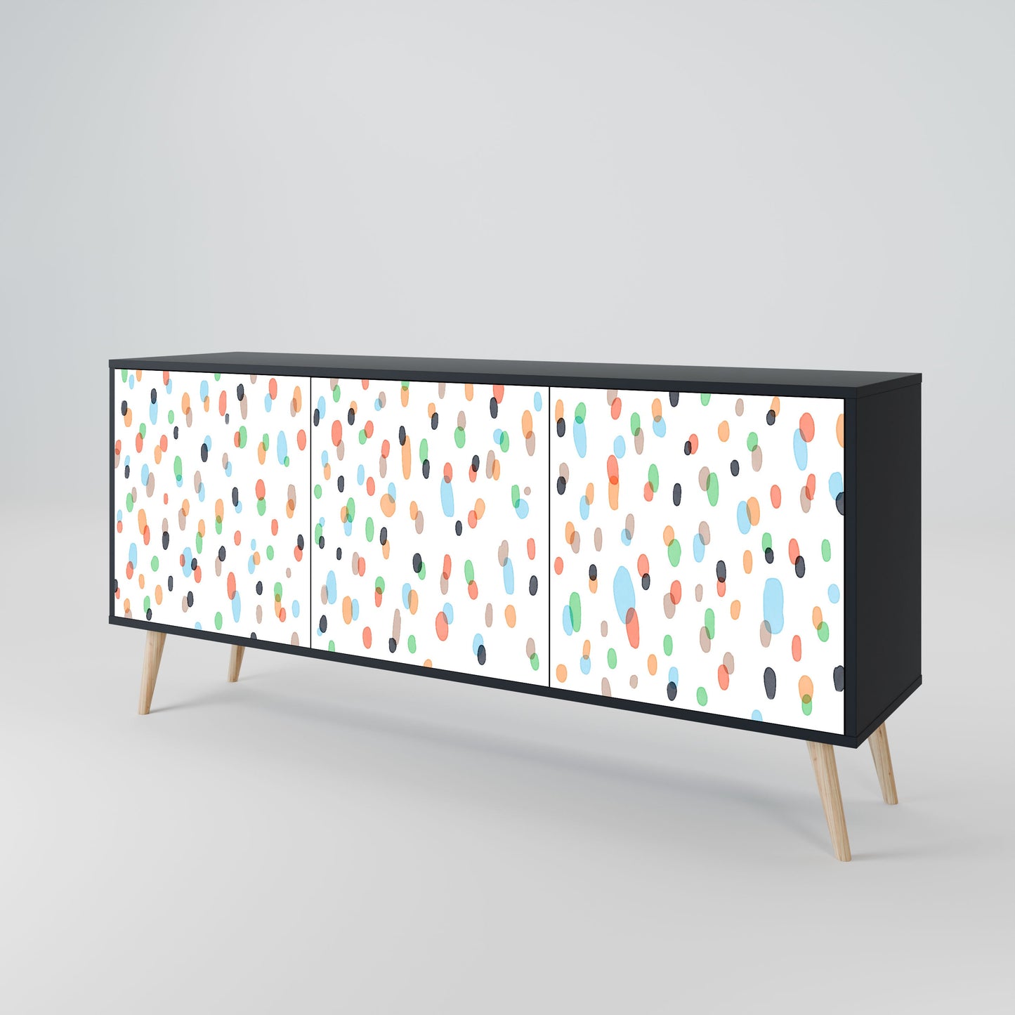 Credenza ENERGETIC SPOT a 3 ante in finitura nera