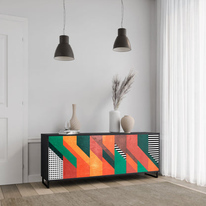 Credenza MAKESHIFT ARTISTRY a 3 ante con finitura nera