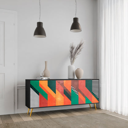 Credenza MAKESHIFT ARTISTRY a 3 ante con finitura nera