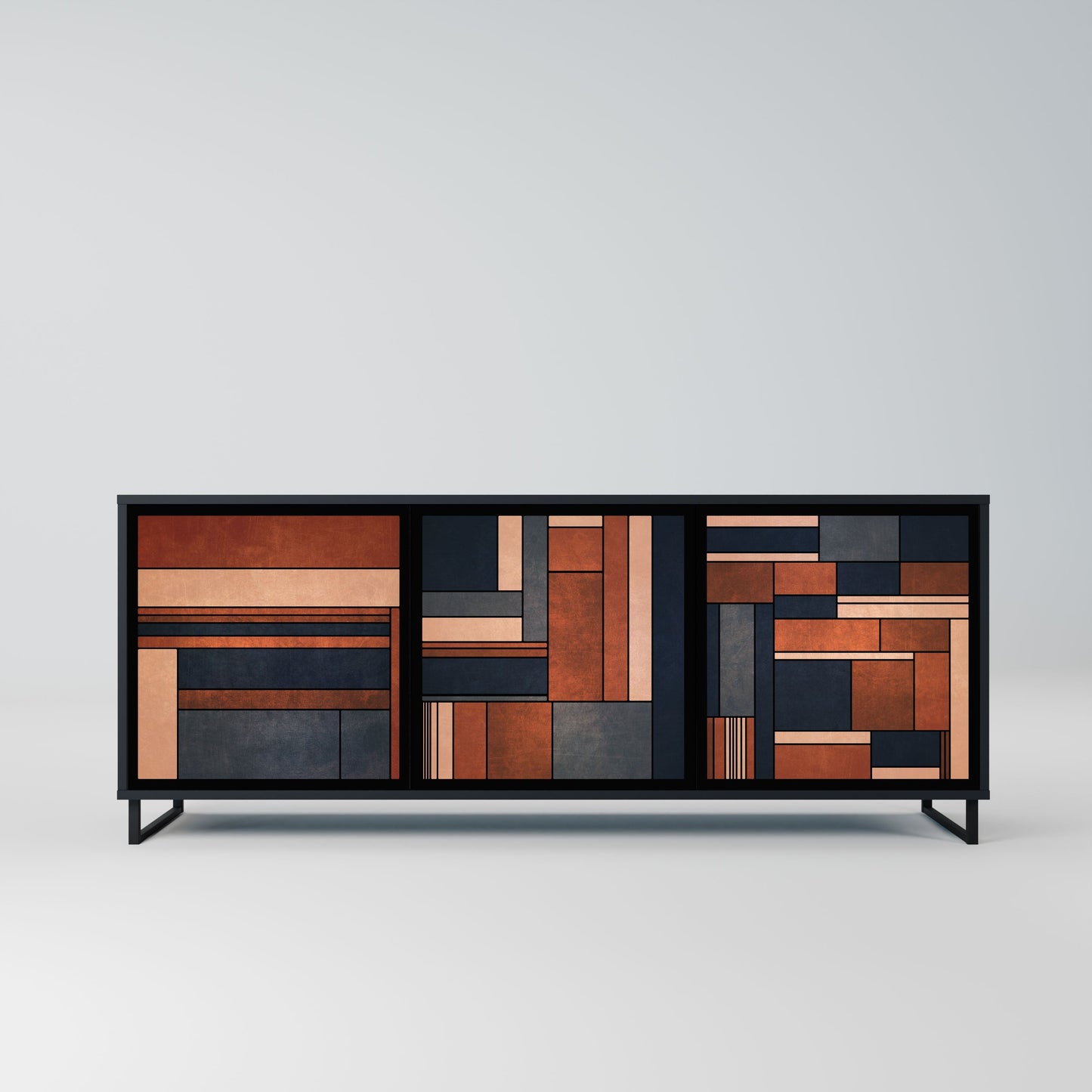 Credenza INTREPID FORMATION a 3 ante in finitura nera