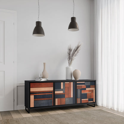 Credenza INTREPID FORMATION a 3 ante in finitura nera